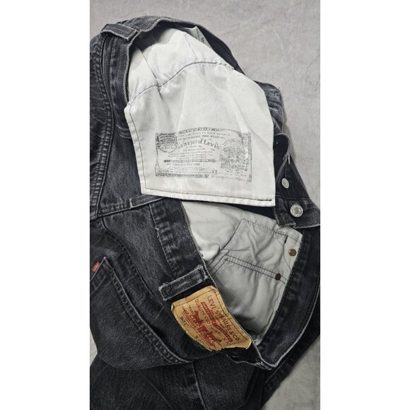 Levis 501 Jeans Mens 40x32Black Denim Button Fly Straight July 2011 - Picture 10 of 10